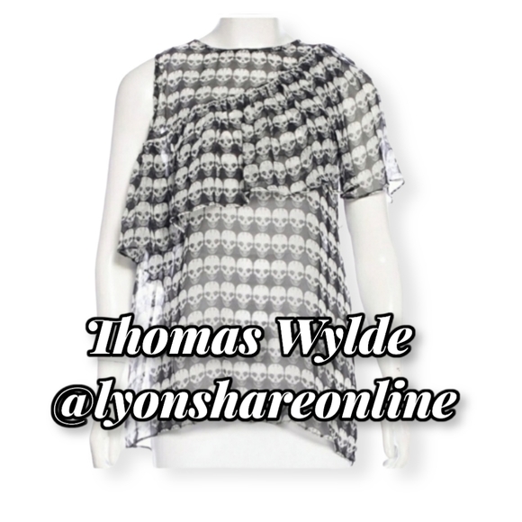 💯 Thomas Wylde Silk Skull Sleeveless Blouse - Picture 1 of 15